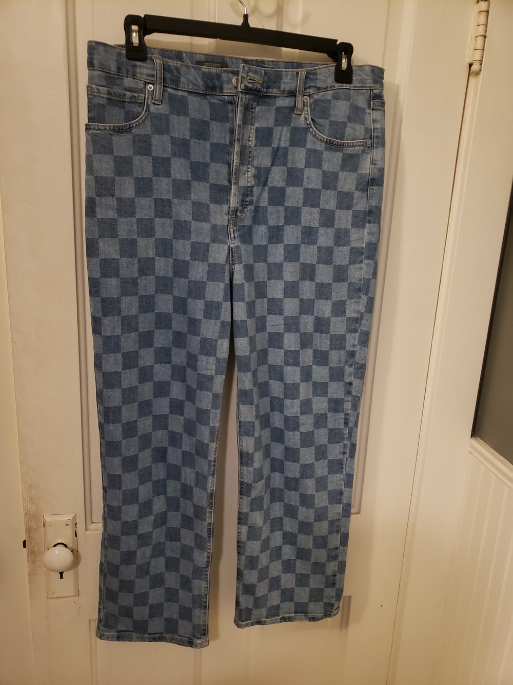wild fable Light Blue Checkerboard Straight-Leg Jeans